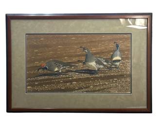 Signed Lee Jayred Quail Lithograph
