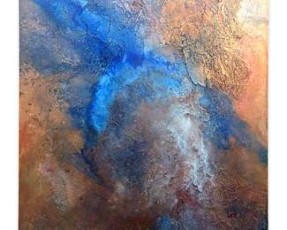 Signed Francine Markoe Marbled Oil on Canvas
