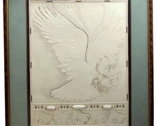 Native American Imprinted Colored Pencil Drawing
