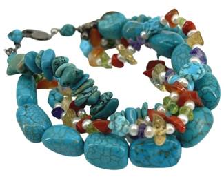 Turquoise & Native American Silver Bracelet
