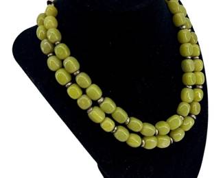 Tony Aguilar Sterling Silver & Jadeite Necklace
