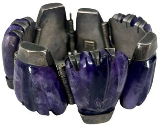 Amethyst & Mexican Sterling Silver Bracelet
