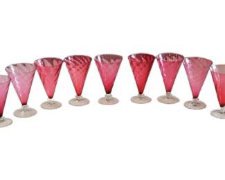 28. Cranberry Glass Stemware