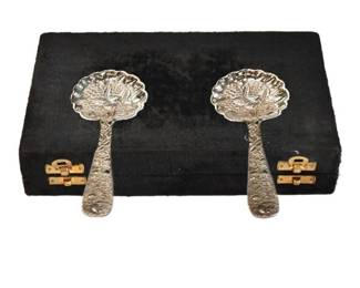 31. Pair International Silver Co. Silverplated Serving Spoons With Case