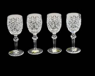 43. Four 4 Waterford Crystal Wine Glasses