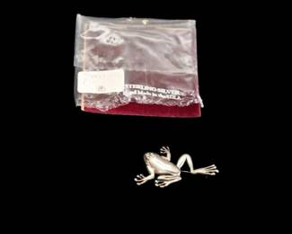 64. Handmade Sterling Silver Frog Brooch