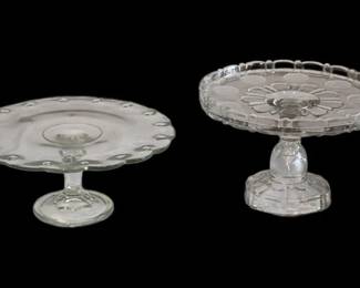 72. Two 2 Glass Cake Plates