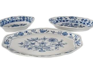 83. Three 3 Blue and White Meissen Dishes