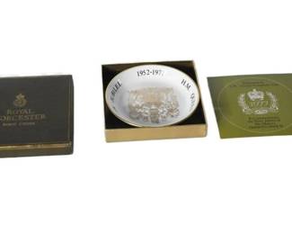 86. Vintage Royal Worcester 1977 Silver Jubilee Trinket Pin Dish