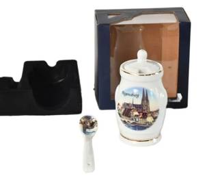 90. Reutter Porzellan Jar and Spoon