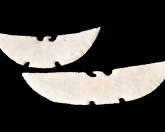 129. Two 2 Carved Stone Bird Figures