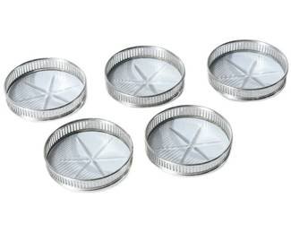 172. Sterling Silver and Glass Coasters