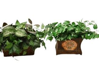 204. Two 2 Faux Potted Plants