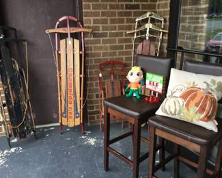 Sleds, stools, decor