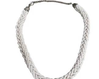 Lot 021   0 Bid(s)
Twisted Stranded White Bead Necklace, 16in long