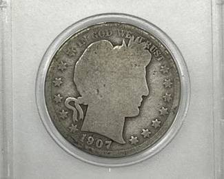 Lot 600   2 Bid(s)
1907 D US Barber Silver Half Dollar Coin