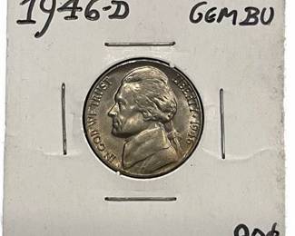 Lot 611   0 Bid(s)
1946 D US Jefferson Nickel Coin