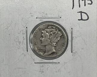 Lot 751   2 Bid(s)
WW2 1943 D US Mercury Silver Dime