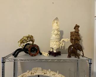 Plastic reproduction oriental figures