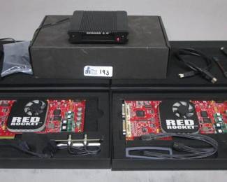 LOT RED MAG 2.5 CARD READER, RED ROCKET GRAPHICS CARDS