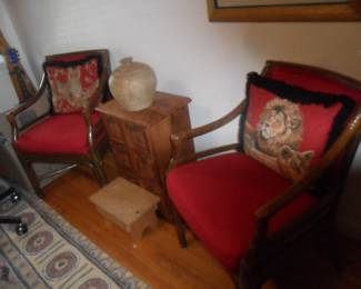 Bamboo style matching chairs