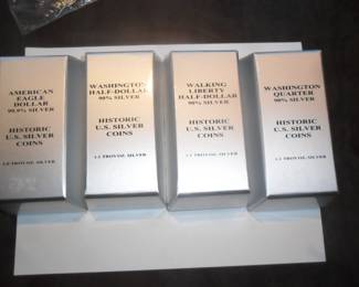 Historic US Silver Coins in Silver Boxes