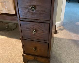 Solid Wood 3 Drawer Side Table