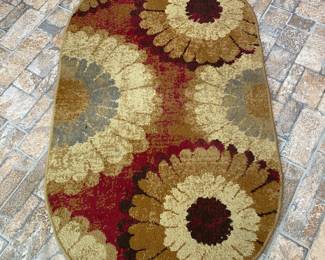 Oval Floral Throw Rug {54" x 32"}