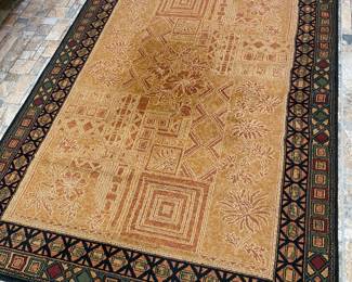 Green/Burgundy/Gold Large Rug {91" x 65"}