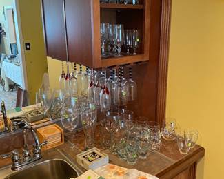 Glassware/New Kitchen Towels/Coaster Sets