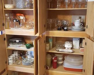 Vintage Tupperware, purple coffee maker. THESE CABINETS ARE NOT FOR SALE JUST THE CONTENTS.