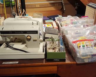 sewing machines and vintage sewing notions. 