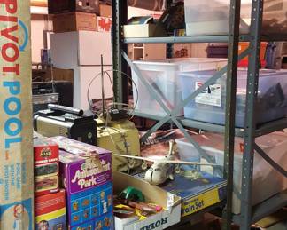 shelves of vintage toys 