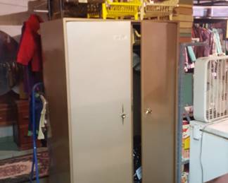 metal cabinet, chest freezer.