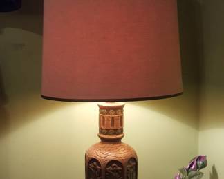 M C M green and gold lamps