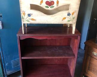 Hand painted magazine rack & bookcase