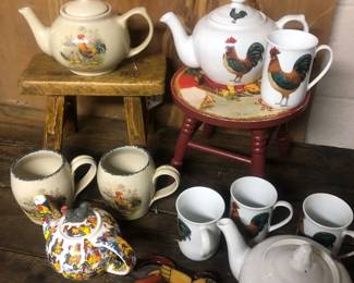 Rooster teapots & mugs