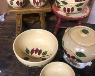 Watts pottery “red bud teardrop” pattern 
