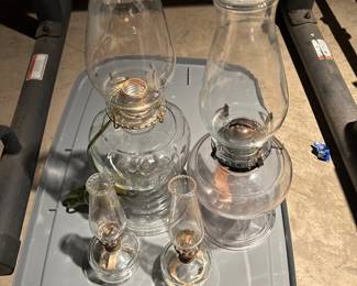 Numerous old oil lamps (more than pictured)