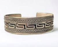 40 Grams Fine Sterling Silver Greek Key Cuff Bracelet
