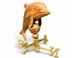 Vintage Broomsedge Dolphin Fish Brass and Copper Weathervane Dakota Fields

