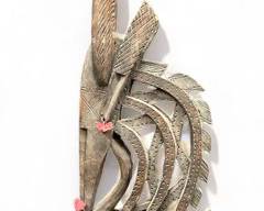 Vintage Bamana people hand carved, male Antelope headdress
