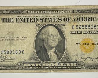 1935A United States Yellow Seal One Dollar Silver Certificate
