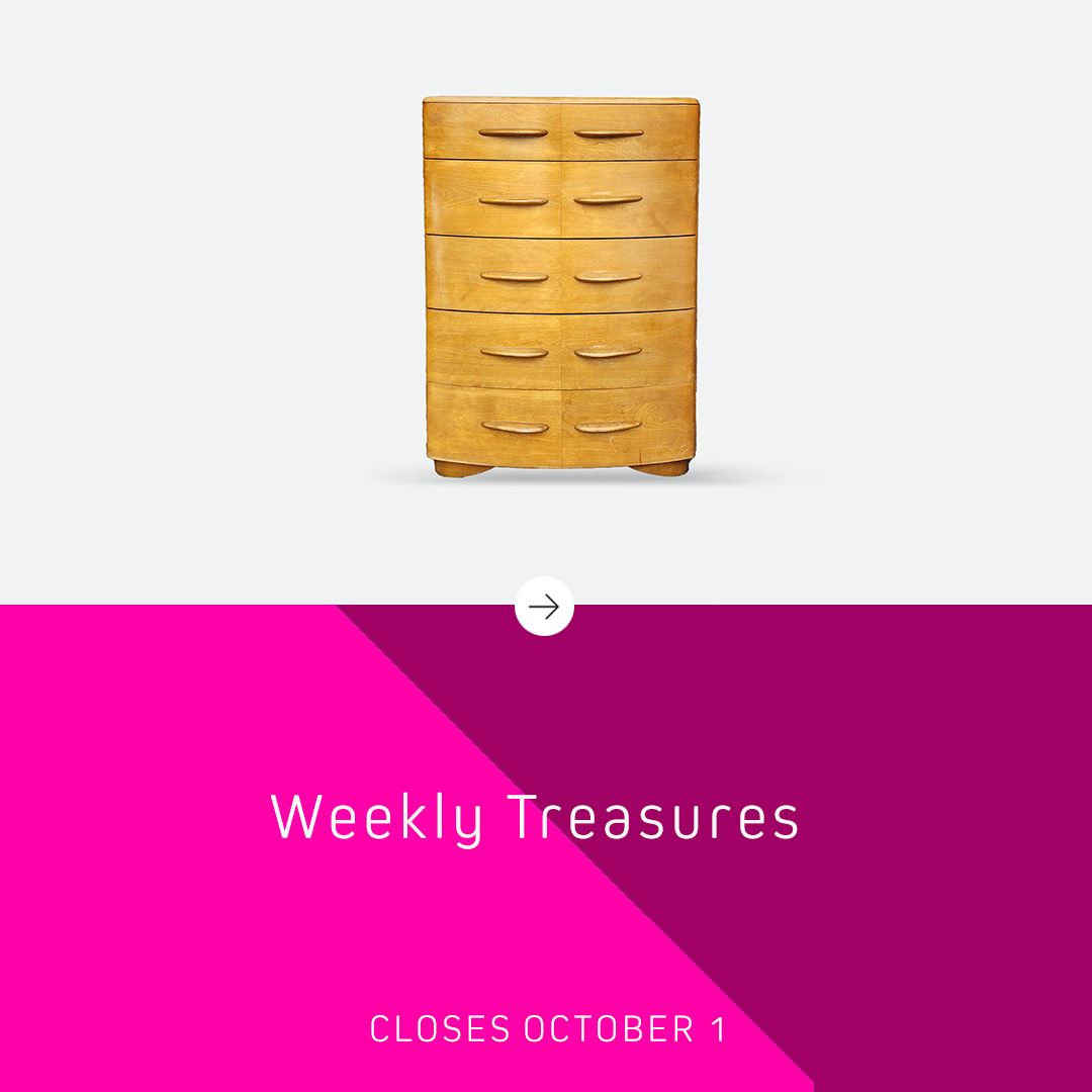 Vintage Heywood Wakefield Five Drawer Tall Chest Art Deco Mid Century Modern MCM
