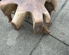 Tree trunk wooden table