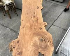 Wood slab entry table
