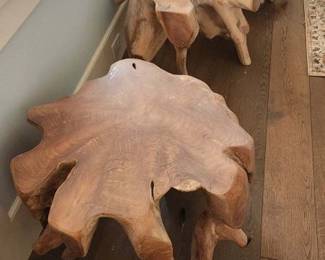 Wood tree trunk designer tables 