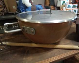 Copper Candy Vat with Paddle