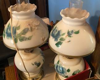 Pair of Milk Glass Lamps