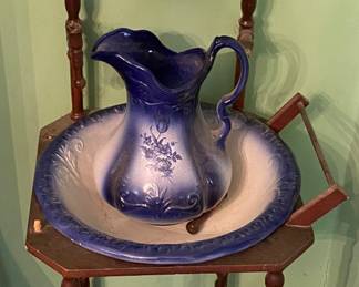 Wash Stand with Pitcher and Bowl